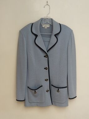 Beautiful Pale Blue Saint John Collection Suit